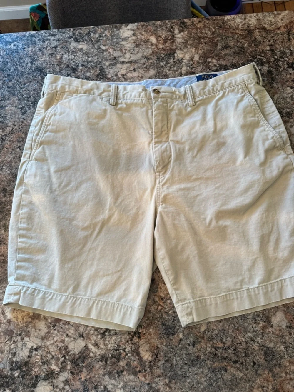 Polo by Ralph Lauren Light Khaki Cotton Flat-Front Shorts
